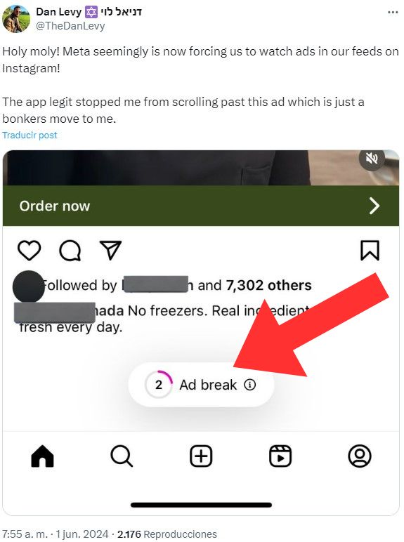 Instagram: ahora incluye anuncios que no se pueden saltar