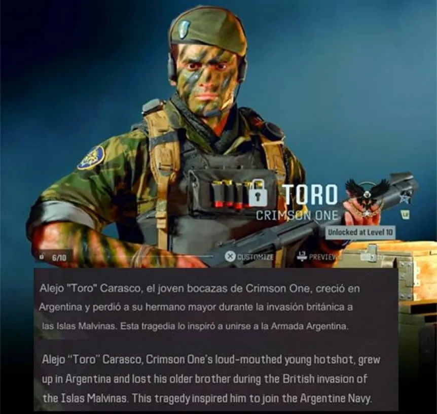 El Toro Carrasco, el personaje de Call of Duty Black Ops 6 que está vinculado a Malvinas